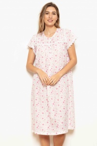 Kizzy Cotton Voile Mini Rose Short Sleeve Nightdress